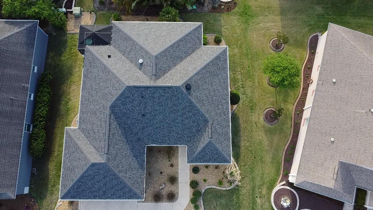 Completed roof aerial